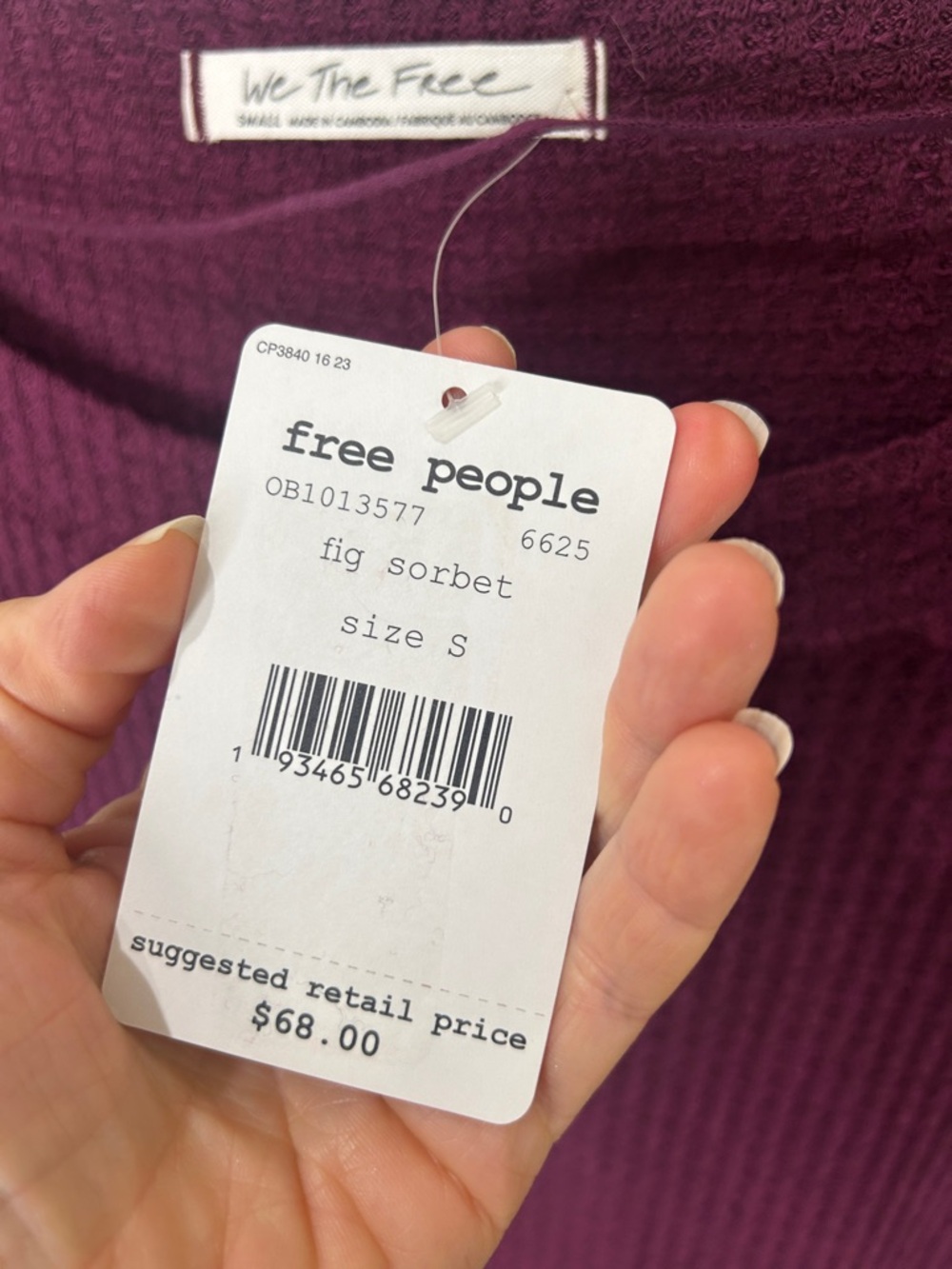 NWT FREE PEOPLE WE THE FREE North Shore Thermal Tunic Top Fig Sorbet Size Small - Picture 6 of 15
